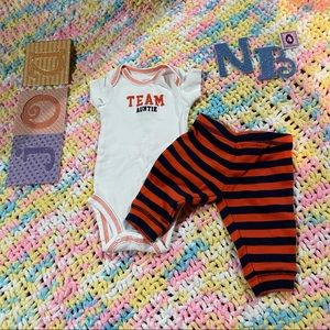 5/$35. 10/$50. EUC “team auntie” newborn outfit